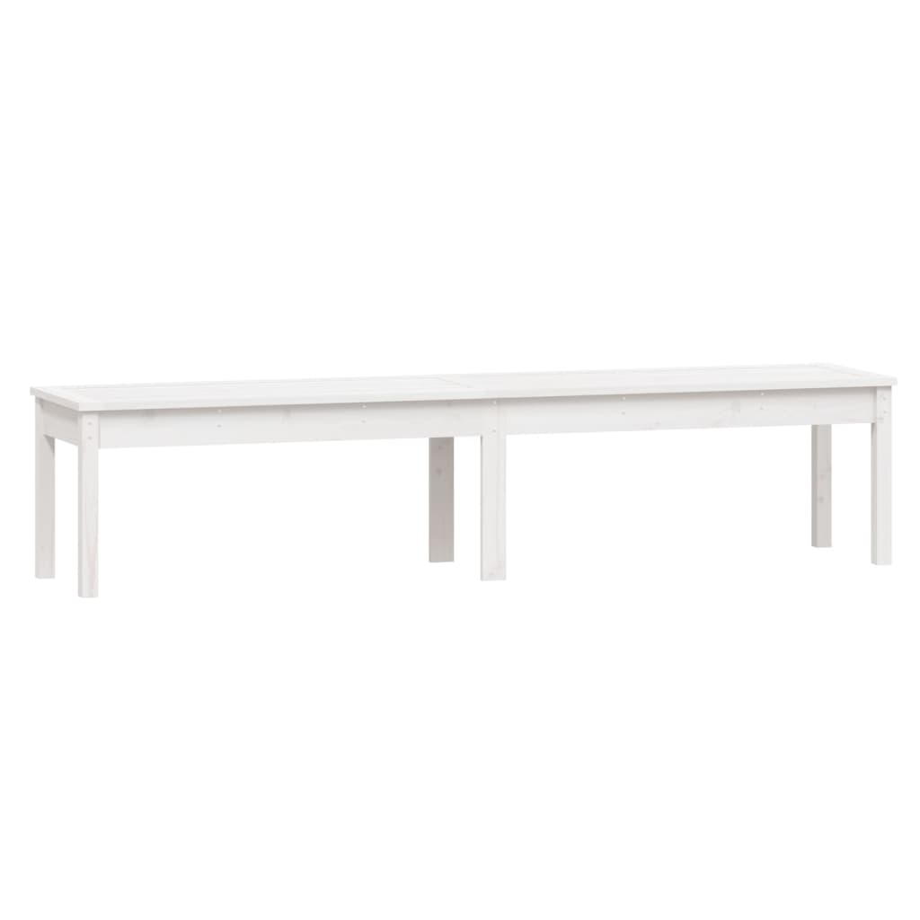 vidaXL 2-Seater Garden Bench White 203.5x44x45 cm Solid Wood Pine