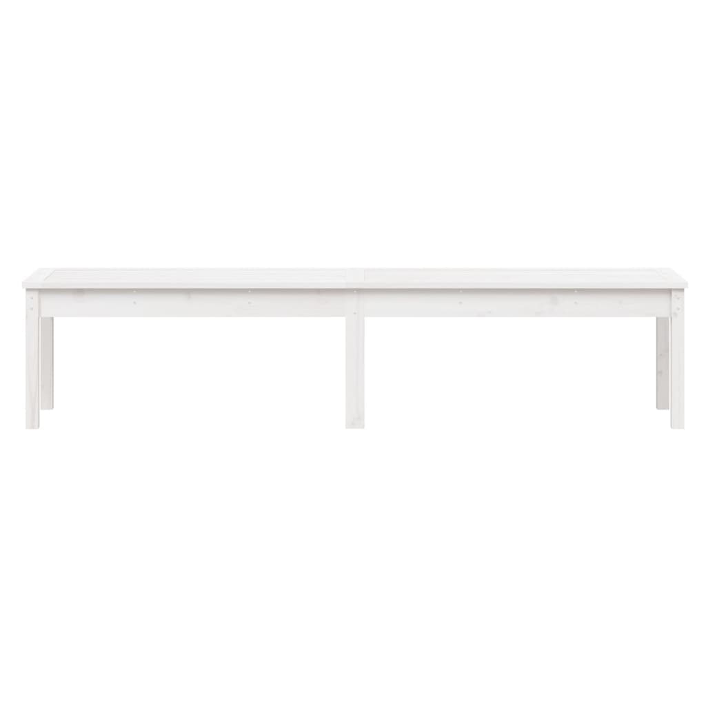 vidaXL 2-Seater Garden Bench White 203.5x44x45 cm Solid Wood Pine