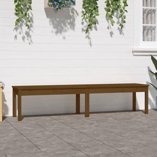 vidaXL 2-Seater Garden Bench Honey Brown 203.5x44x45 cm Solid Wood Pine