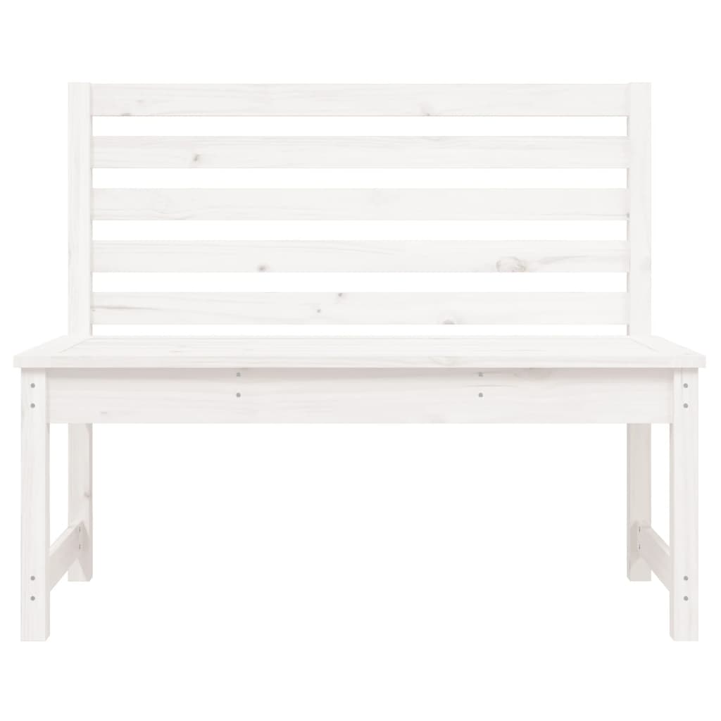 vidaXL Garden Bench White 109 cm Solid Wood Pine