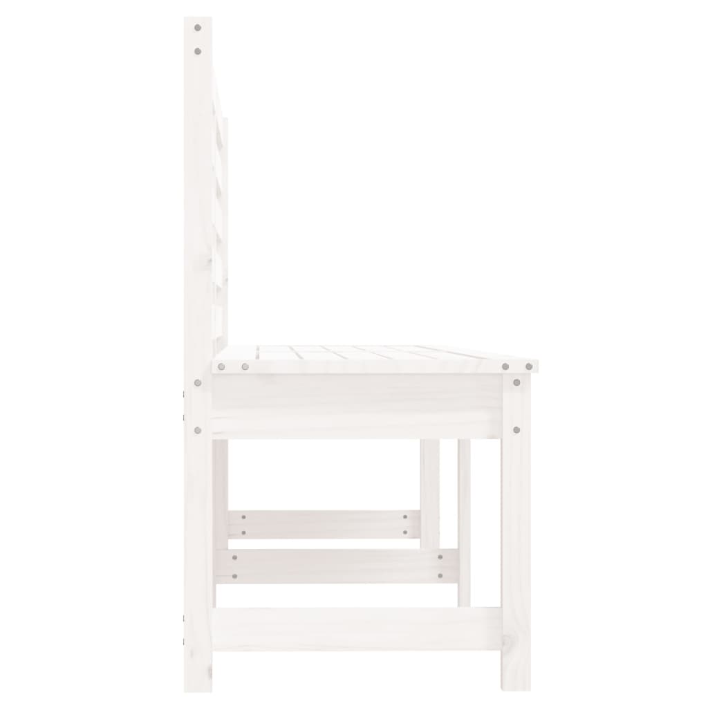 vidaXL Garden Bench White 201.5 cm Solid Wood Pine