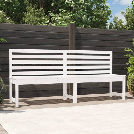 vidaXL Garden Bench White 201.5 cm Solid Wood Pine