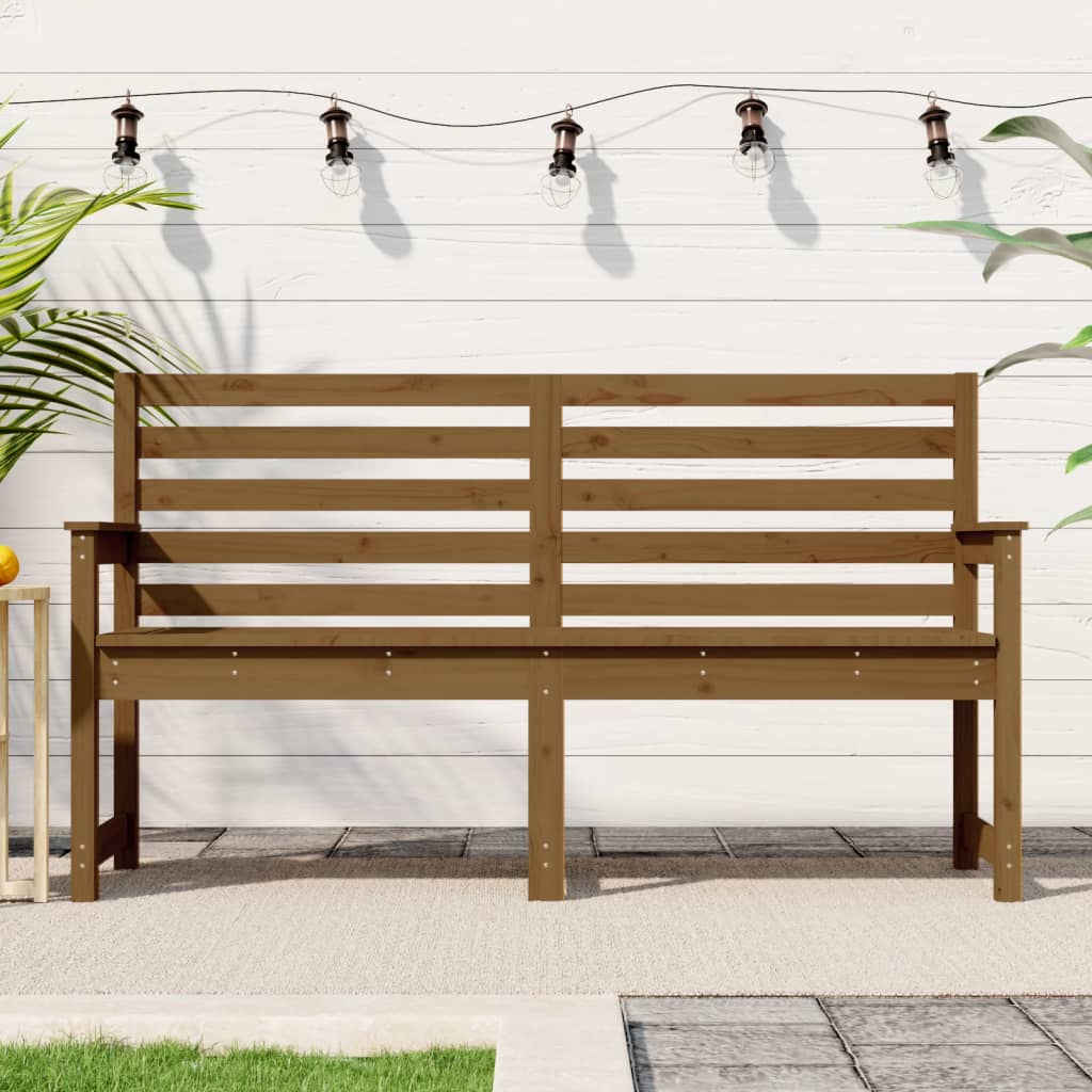 vidaXL Garden Bench Honey Brown 159.5x48x91.5 cm Solid Wood Pine