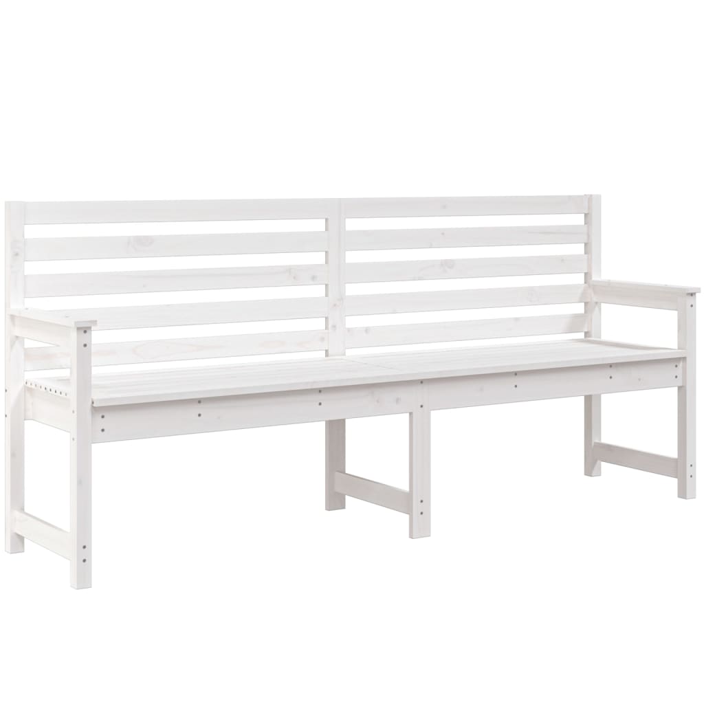 vidaXL Garden Bench White 203.5x48x91.5 cm Solid Wood Pine