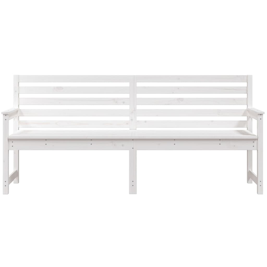 vidaXL Garden Bench White 203.5x48x91.5 cm Solid Wood Pine