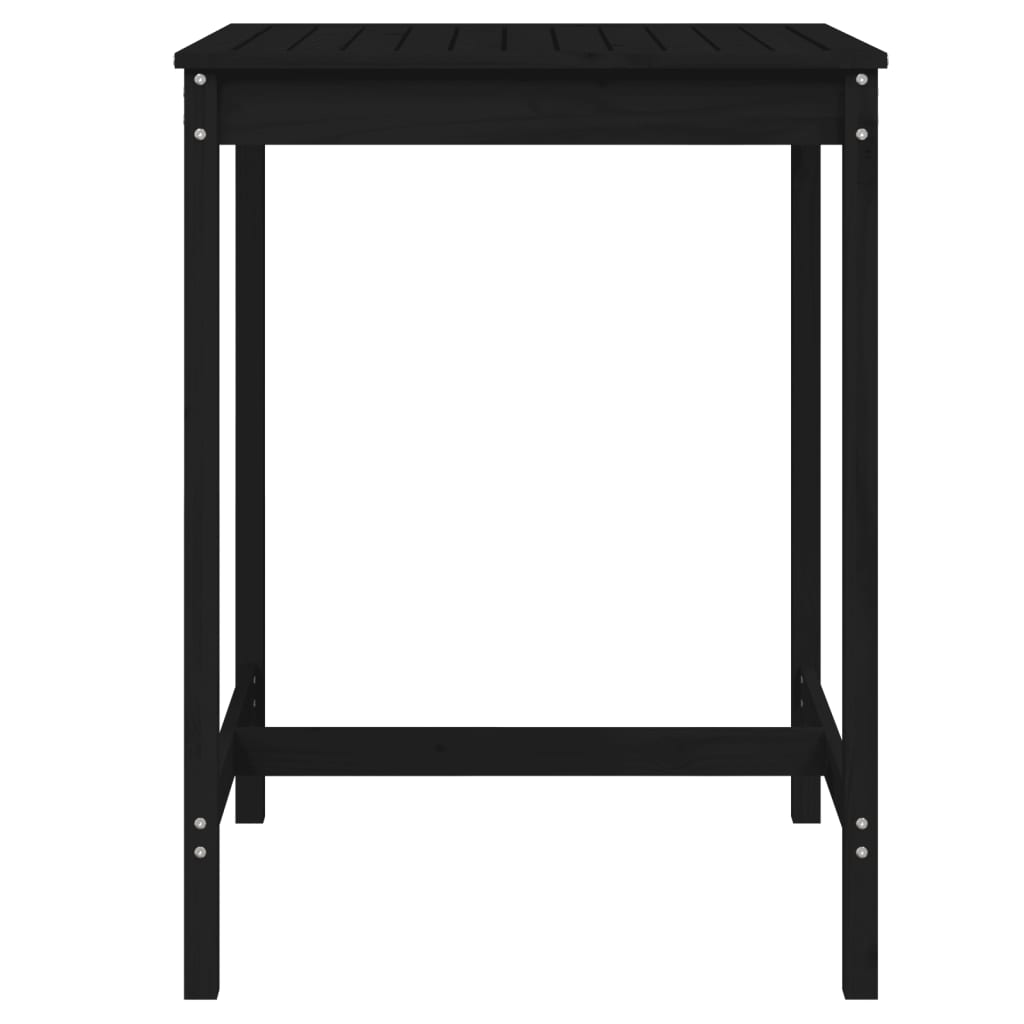 Garden Table Black 82,5x82,5x110 cm Solid Wood Pine