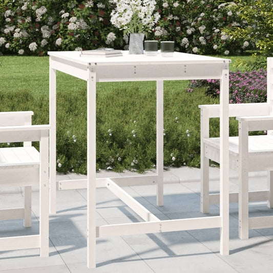 vidaXL Garden Table White 121x82.5x110 cm Solid Wood Pine