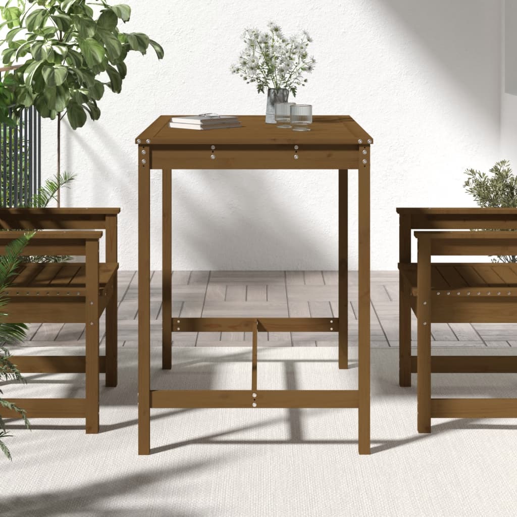 Garden Table Honey Brown 121x82,5x110 cm Solid Wood Pine