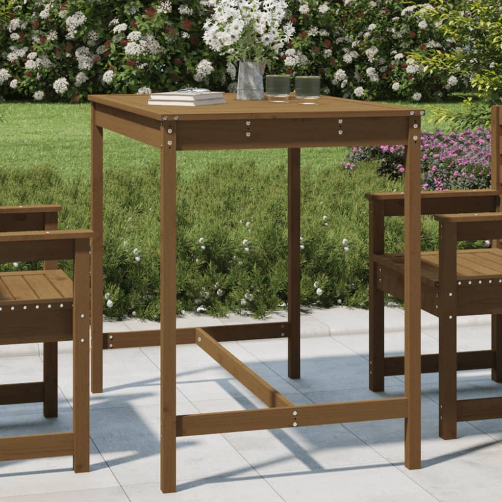 Garden Table Honey Brown 121x82,5x110 cm Solid Wood Pine