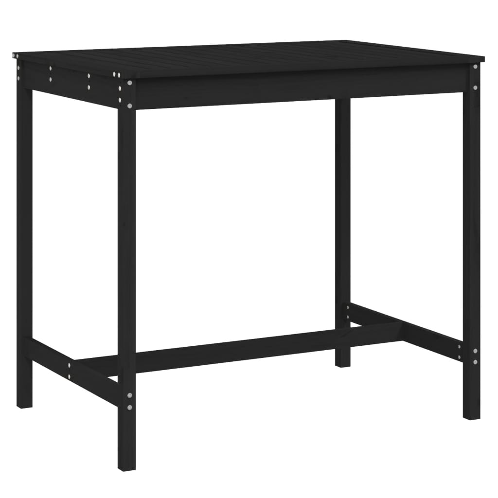 vidaXL Garden Table Black 121x82.5x110 cm Solid Wood Pine