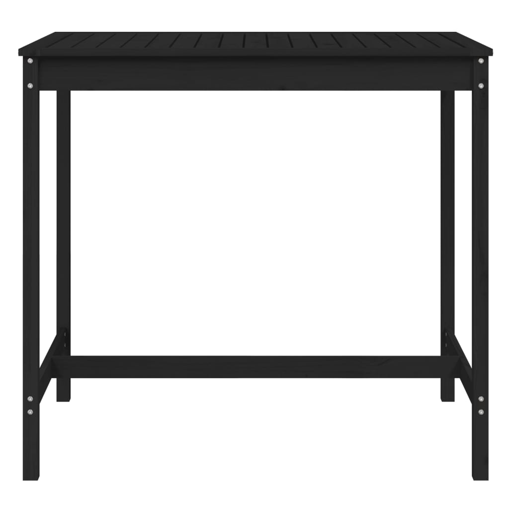 vidaXL Garden Table Black 121x82.5x110 cm Solid Wood Pine