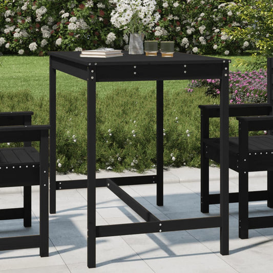 vidaXL Garden Table Black 121x82.5x110 cm Solid Wood Pine