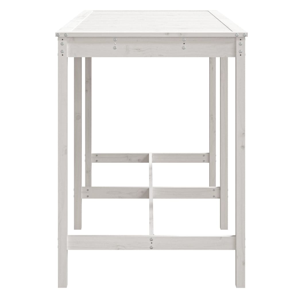 Garden Table White 159,5x82,5x110 cm Solid Wood Pine