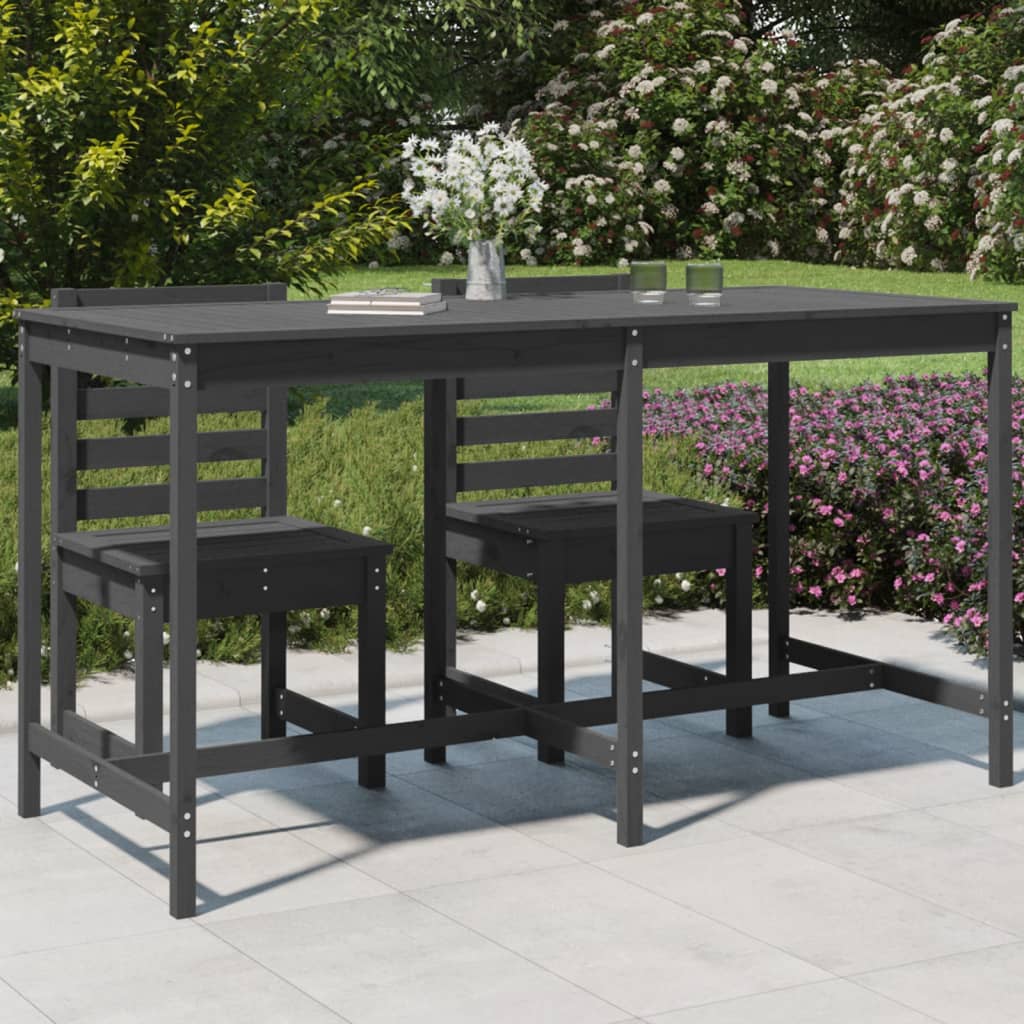 Garden Table Grey 203,5x90x110 cm Solid Wood Pine