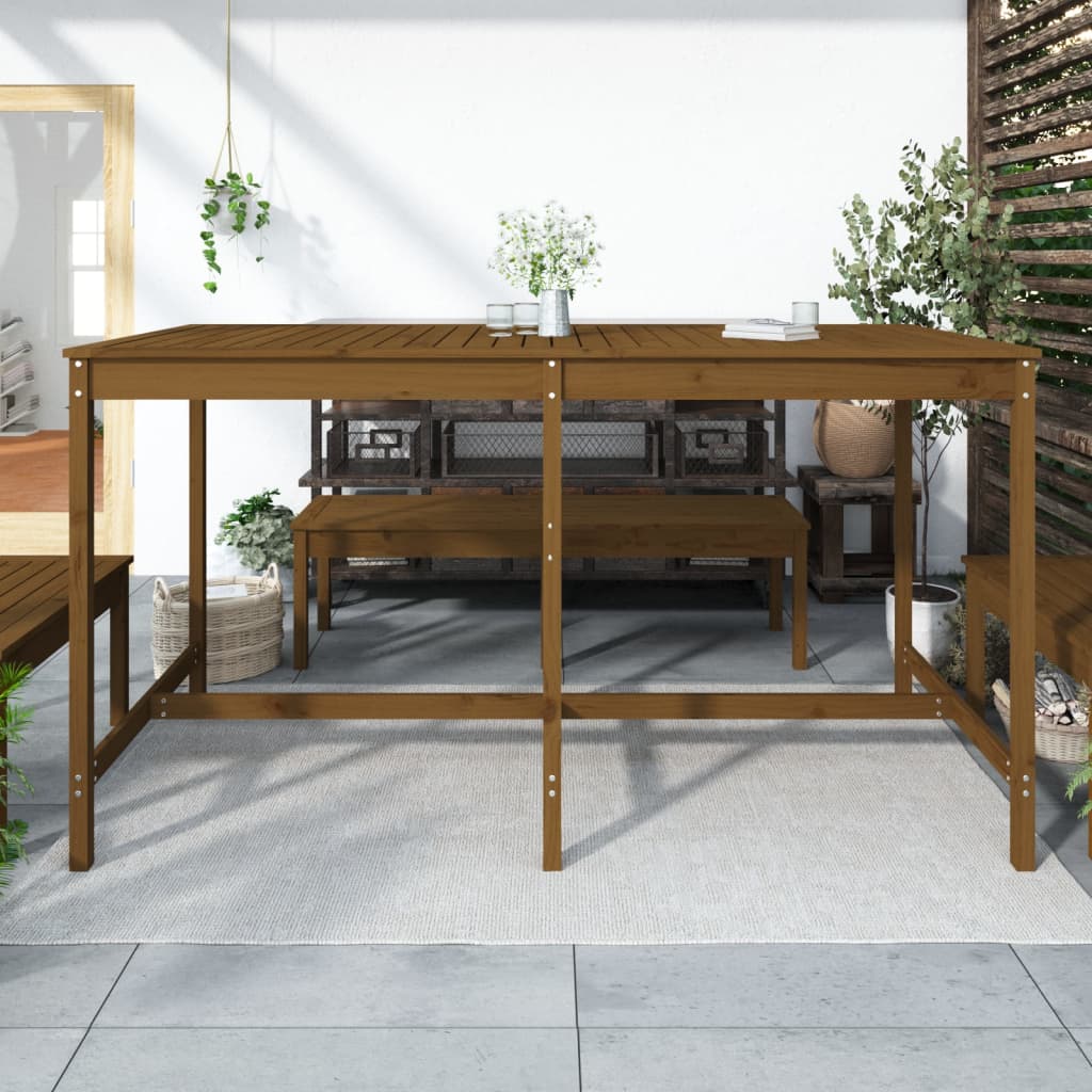 Garden Table Honey Brown 203,5x90x110 cm Solid Wood Pine