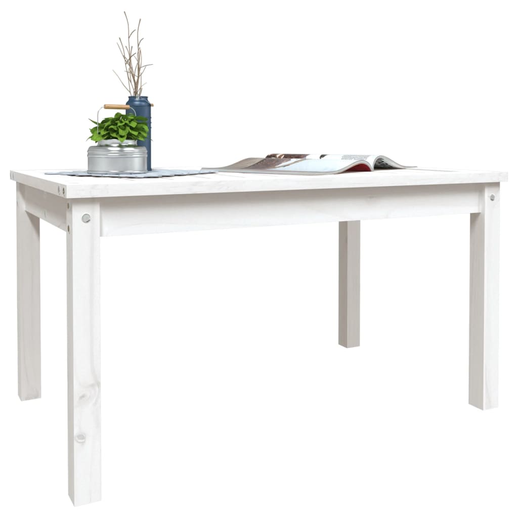 vidaXL Garden Table White 82.5x50.5x45 cm Solid Wood Pine