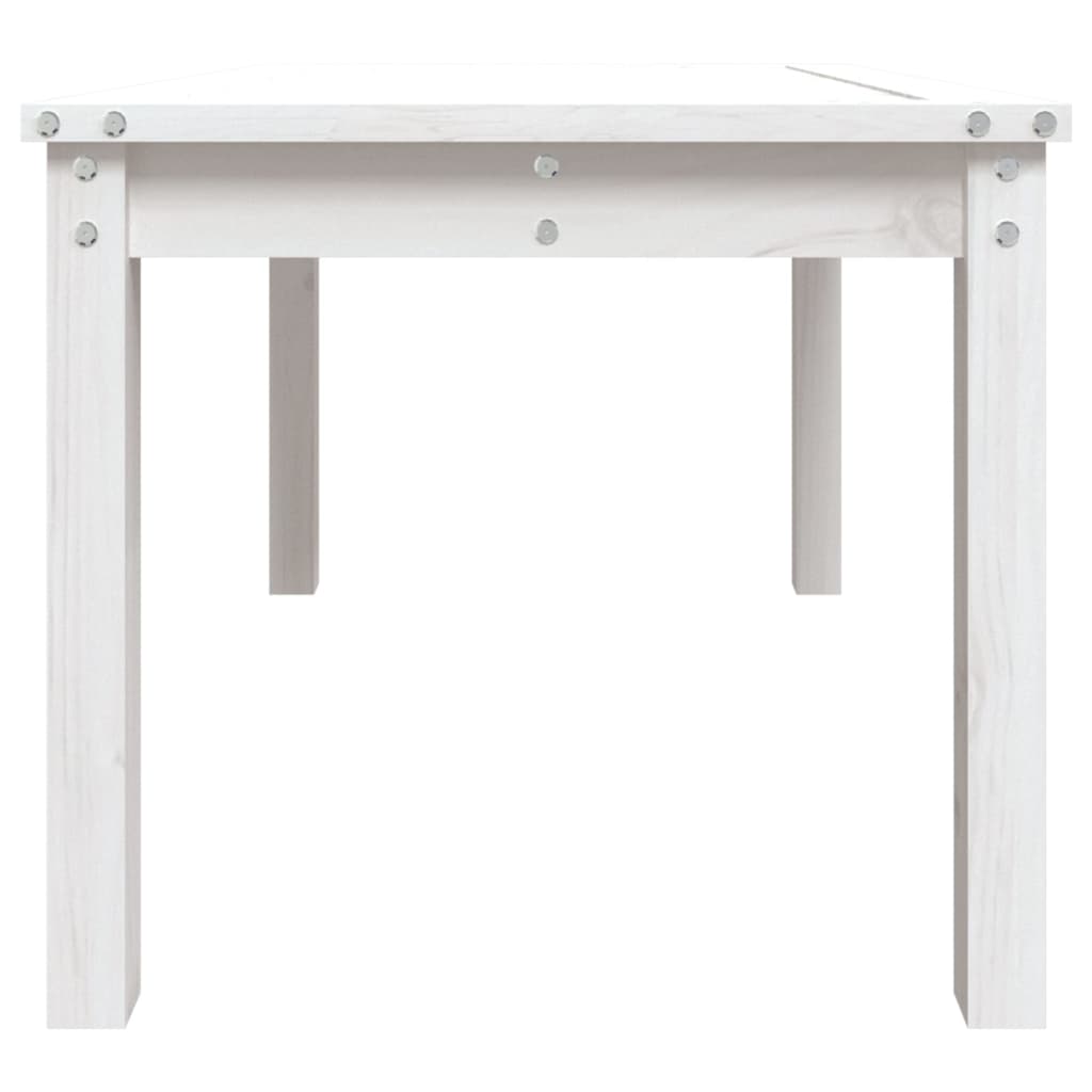 vidaXL Garden Table White 82.5x50.5x45 cm Solid Wood Pine