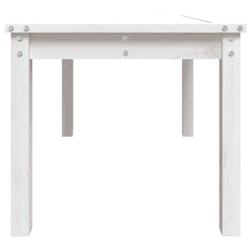Garden Table White 82,5x50,5x45 cm Solid Wood Pine