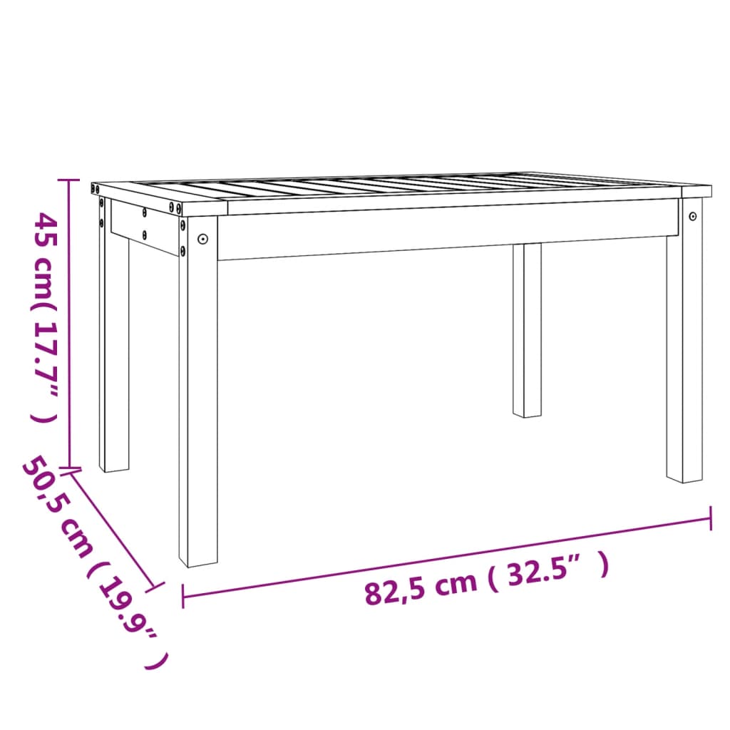 Garden Table 82,5x50,5x45 cm Solid Wood Douglas