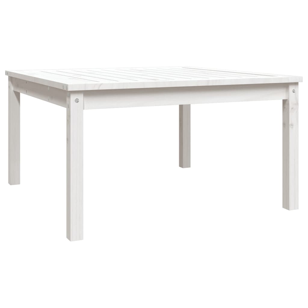 Garden Table White 82,5x82,5x45 cm Solid Wood Pine