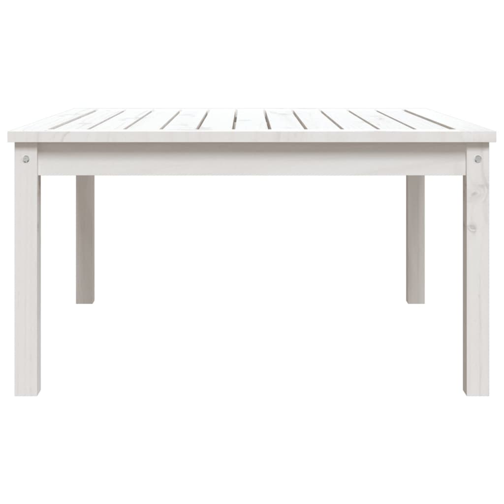 Garden Table White 82,5x82,5x45 cm Solid Wood Pine