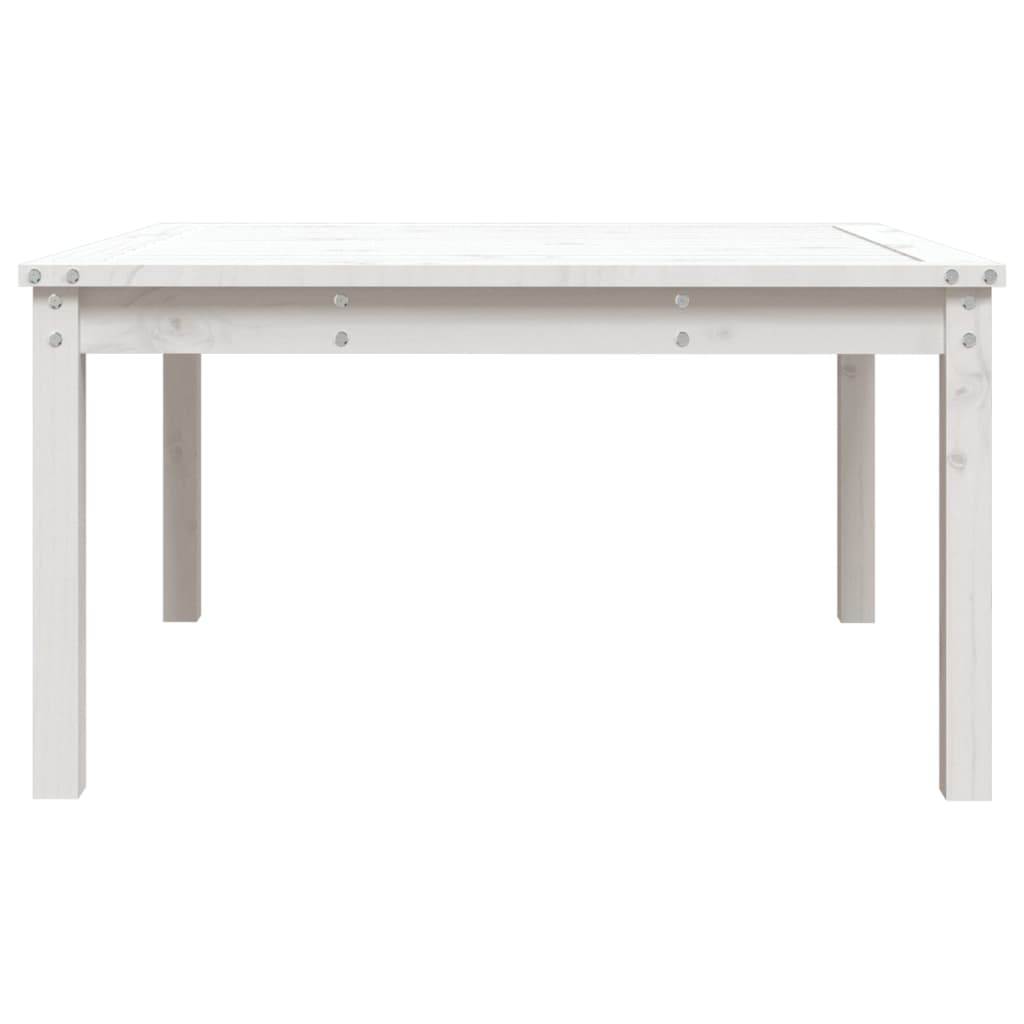 Garden Table White 82,5x82,5x45 cm Solid Wood Pine
