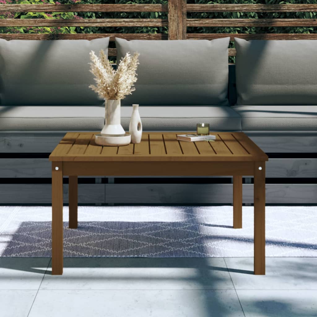 Garden Table Honey Brown 82,5x82,5x45 cm Solid Wood Pine