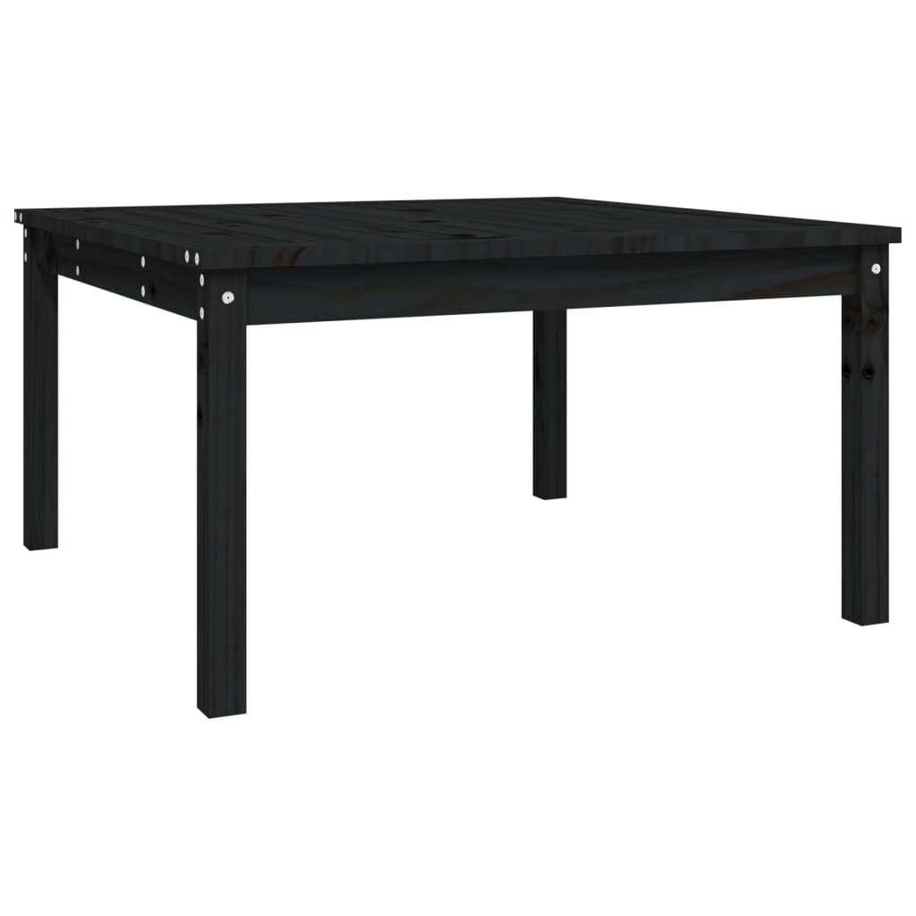 Garden Table Black 82,5x82,5x45 cm Solid Wood Pine