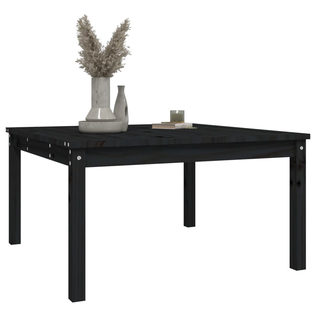 Garden Table Black 82,5x82,5x45 cm Solid Wood Pine