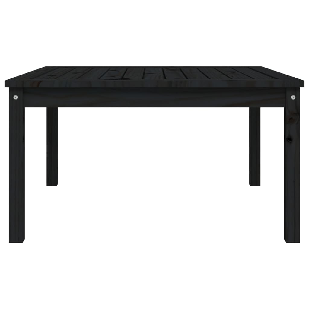 Garden Table Black 82,5x82,5x45 cm Solid Wood Pine