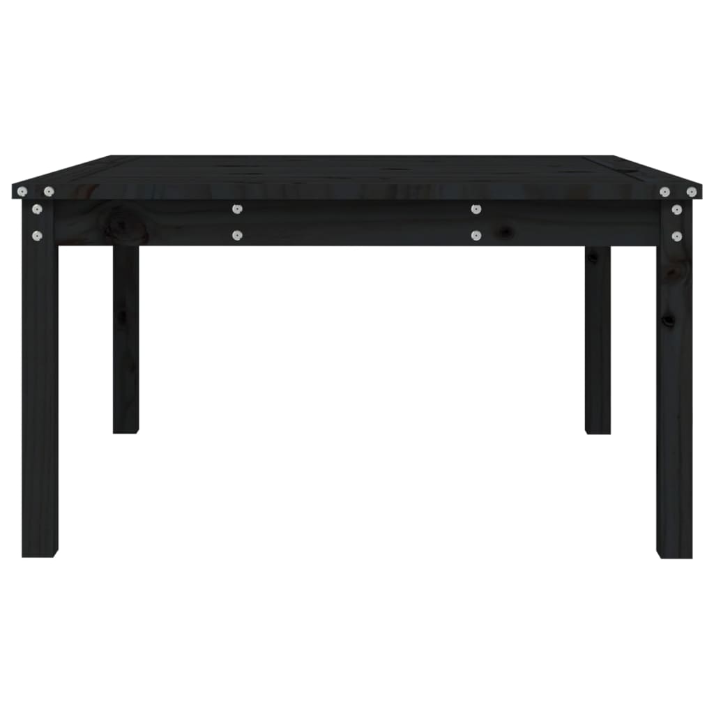 Garden Table Black 82,5x82,5x45 cm Solid Wood Pine