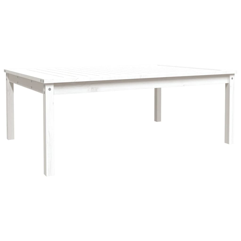 Garden Table White 121x82,5x45 cm Solid Wood Pine
