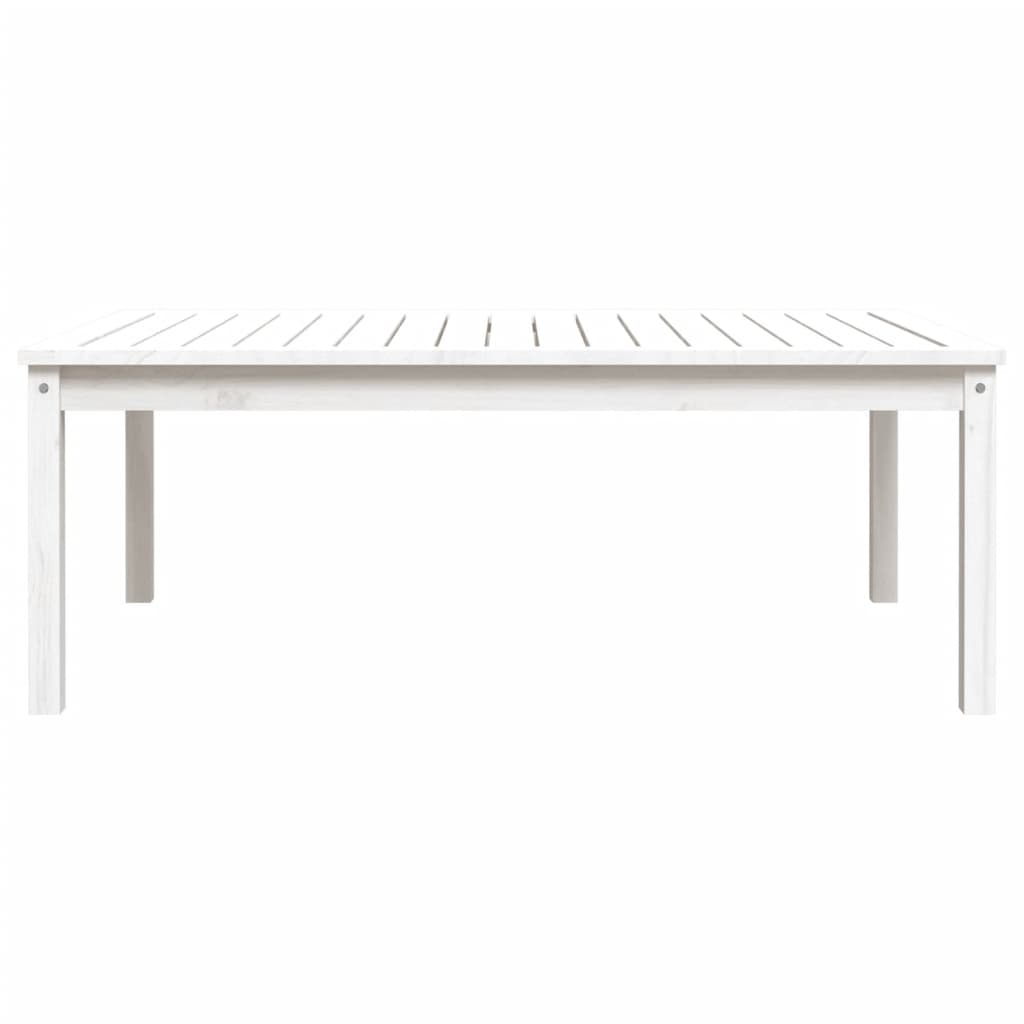 Garden Table White 121x82,5x45 cm Solid Wood Pine
