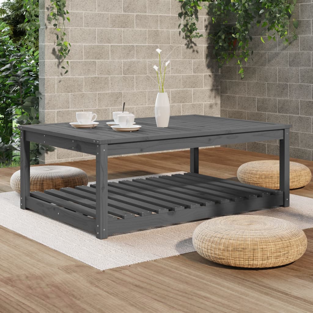 vidaXL Garden Table Grey 121x82.5x45 cm Solid Wood Pine