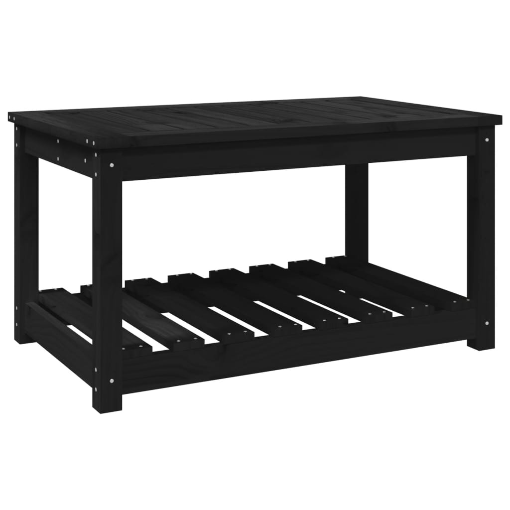 Garden Table Black 82,5x50,5x45 cm Solid Wood Pine