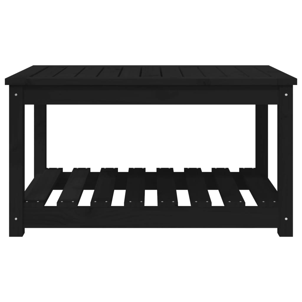 Garden Table Black 82,5x50,5x45 cm Solid Wood Pine