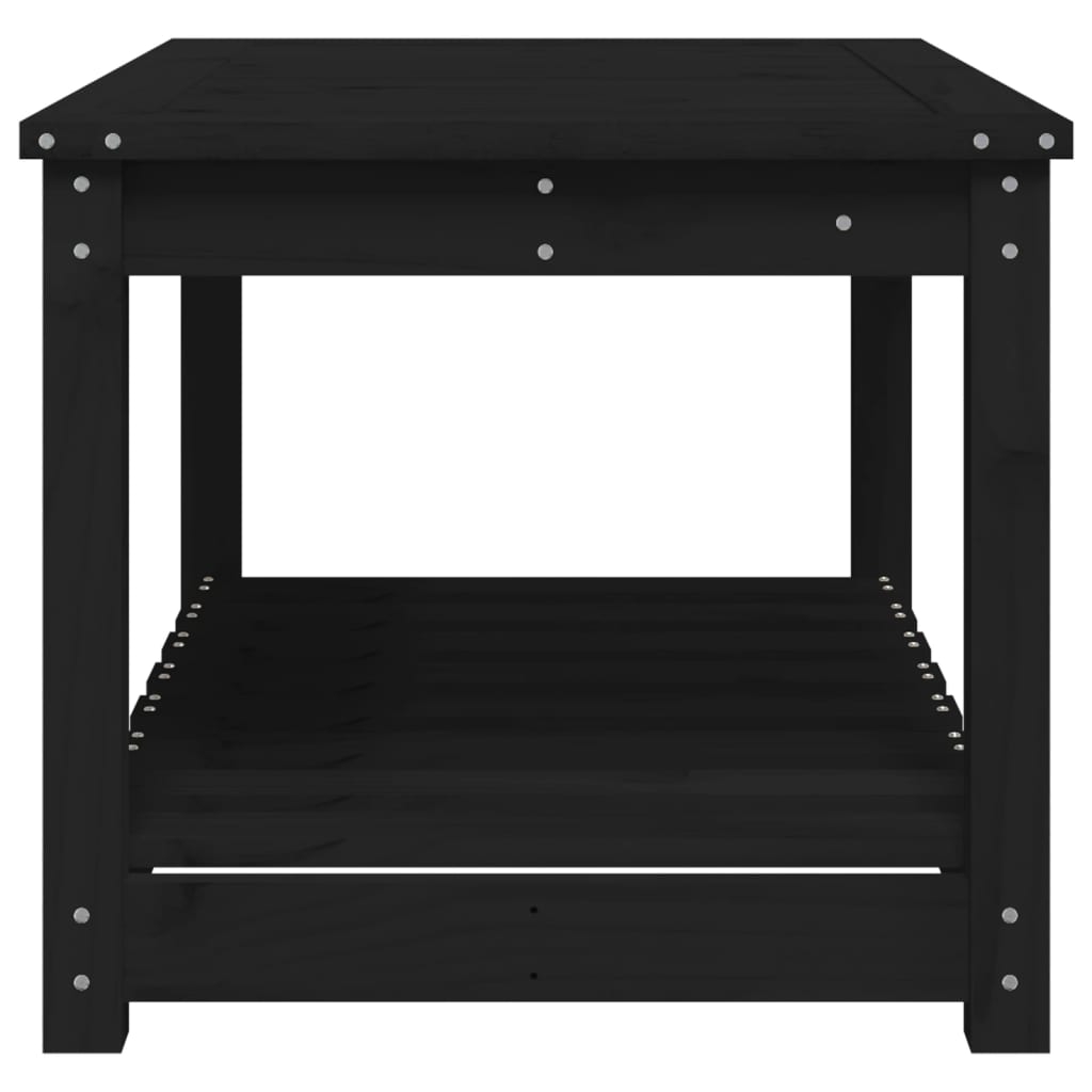 Garden Table Black 82,5x50,5x45 cm Solid Wood Pine