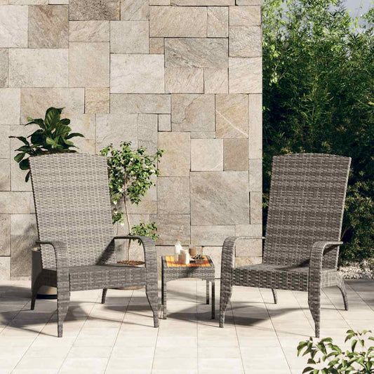 Garden Adirondack Chair | Grey | Poly rattan, powder-coated steel