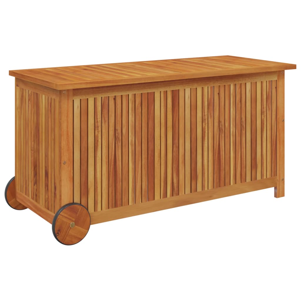 vidaXL Garden Storage Box with Wheels 113x50x58 cm Solid Wood Acacia