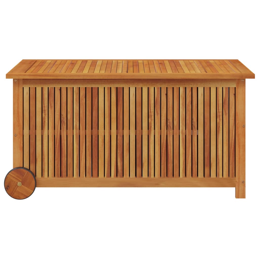 vidaXL Garden Storage Box with Wheels 113x50x58 cm Solid Wood Acacia