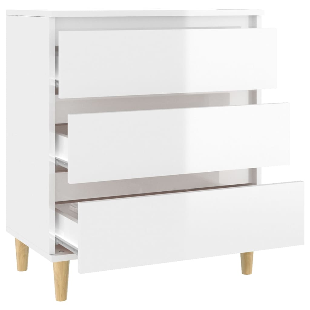 Sideboard High Gloss White 60x35x70 cm Engineered Wood