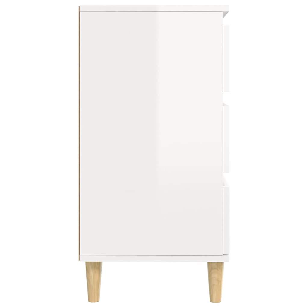Sideboard High Gloss White 60x35x70 cm Engineered Wood