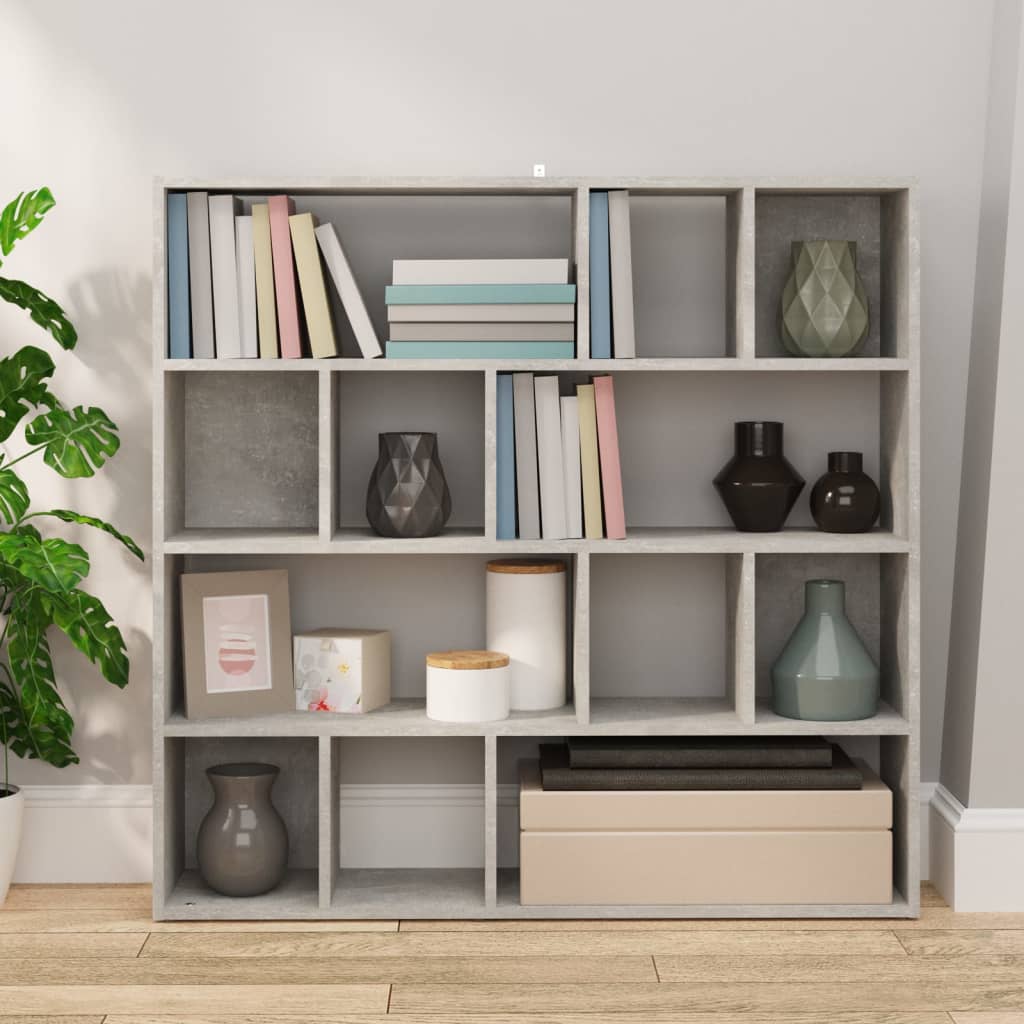 Book Cabinet/Room Divider Concrete Grey 105x24x102 cm