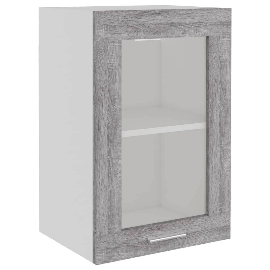 vidaXL Hanging Glass Cabinet Grey Sonoma 40x31x60 cm Engineered Wood