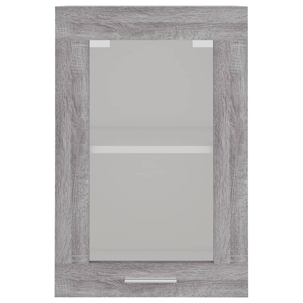 vidaXL Hanging Glass Cabinet Grey Sonoma 40x31x60 cm Engineered Wood