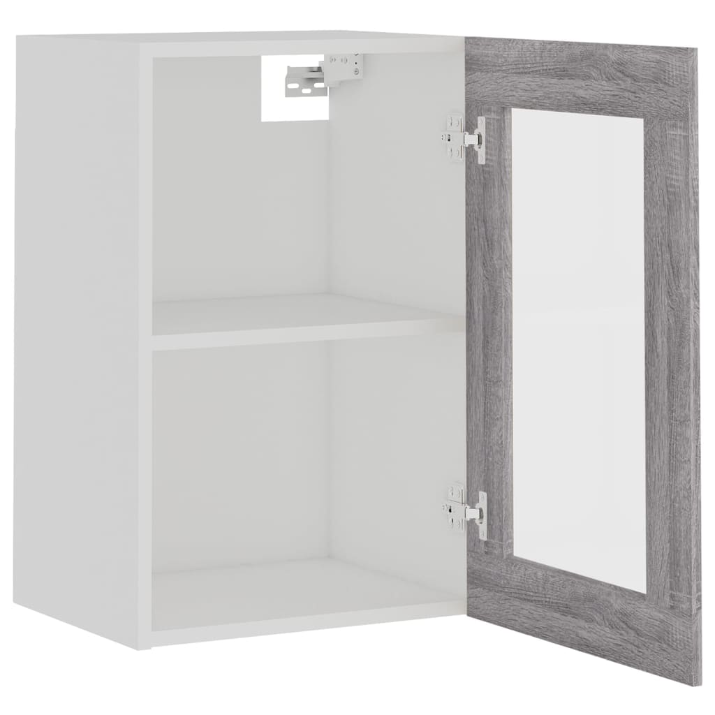 vidaXL Hanging Glass Cabinet Grey Sonoma 40x31x60 cm Engineered Wood