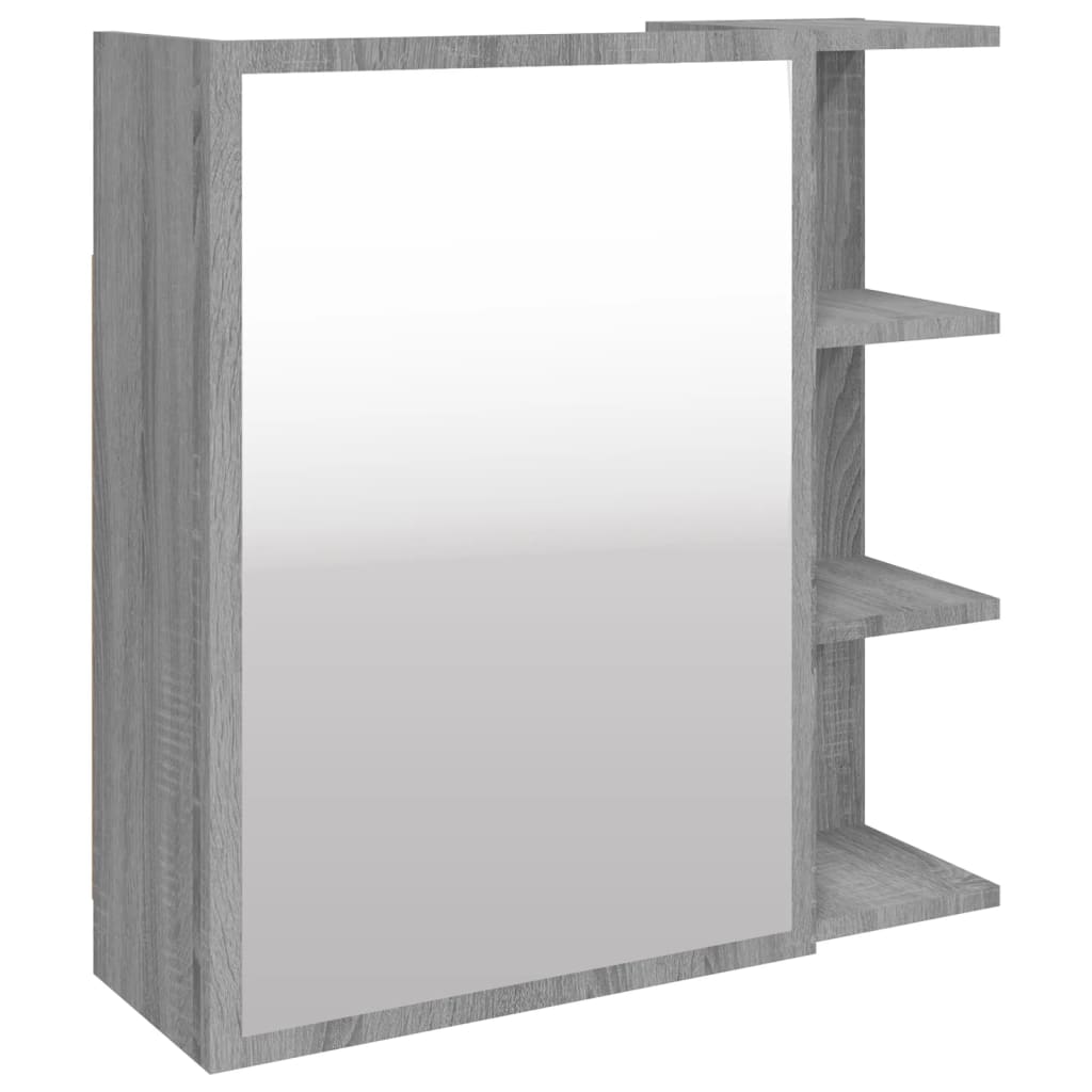 Bathroom Mirror Cabinet Grey Sonoma 62,5x20,5x64 cm Engineered Wood