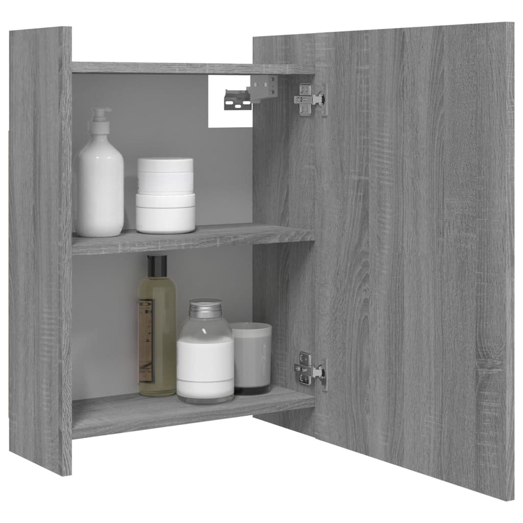 Bathroom Mirror Cabinet Grey Sonoma 62,5x20,5x64 cm Engineered Wood