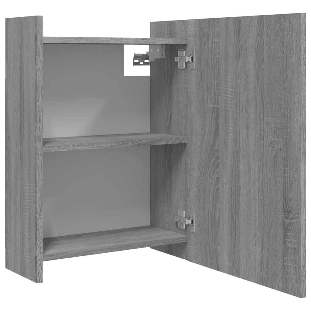 Bathroom Mirror Cabinet Grey Sonoma 62,5x20,5x64 cm Engineered Wood
