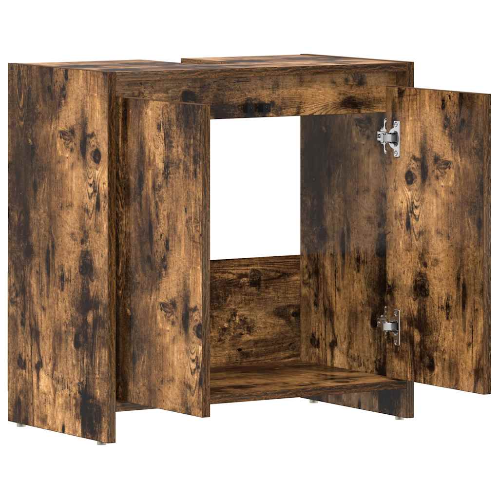 Bathroom Cabinet Smoked Oak 60x33x60 cm Engineered Wood